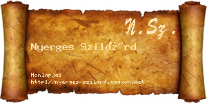 Nyerges Szilárd névjegykártya